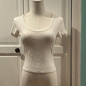 Pink Rose White Crop Top